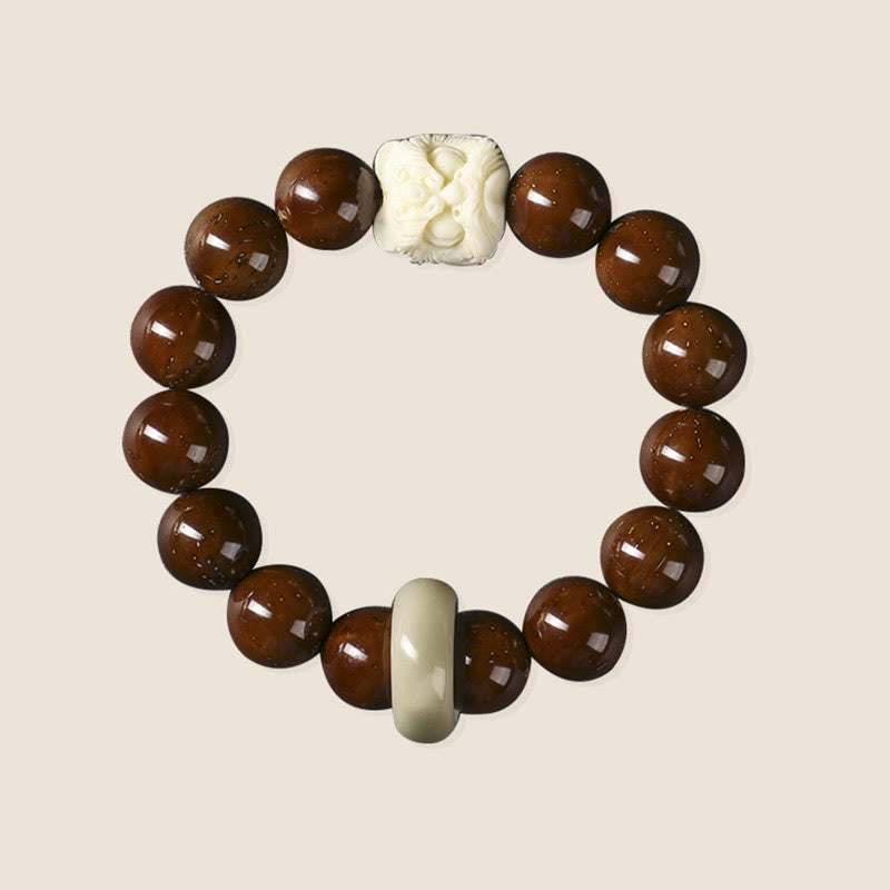 Buddha Stones Purple Bodhi Seed Dancing Lion Wisdom Bracelet - image 7