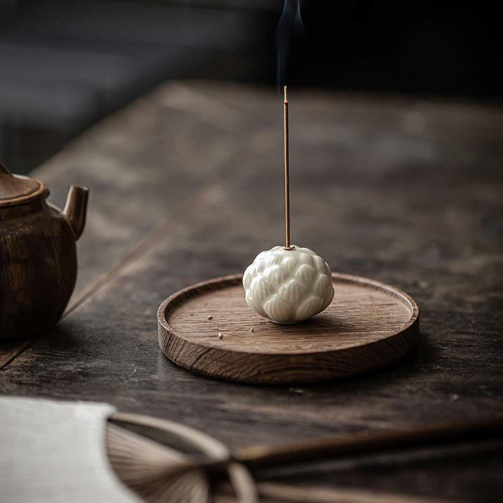 Buddha Stones Mini Lotus Flower Meditation Ceramic Stick Small Incense Burner Decoration - image 6