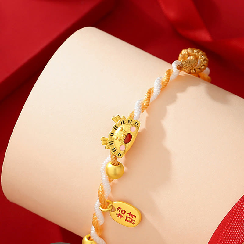 ❗❗❗A Flash Sale- Buddha Stones 925 Sterling Silver Year Of The Dragon Dumpling Design Attract Fortune Luck Braided Bracelet - image 3