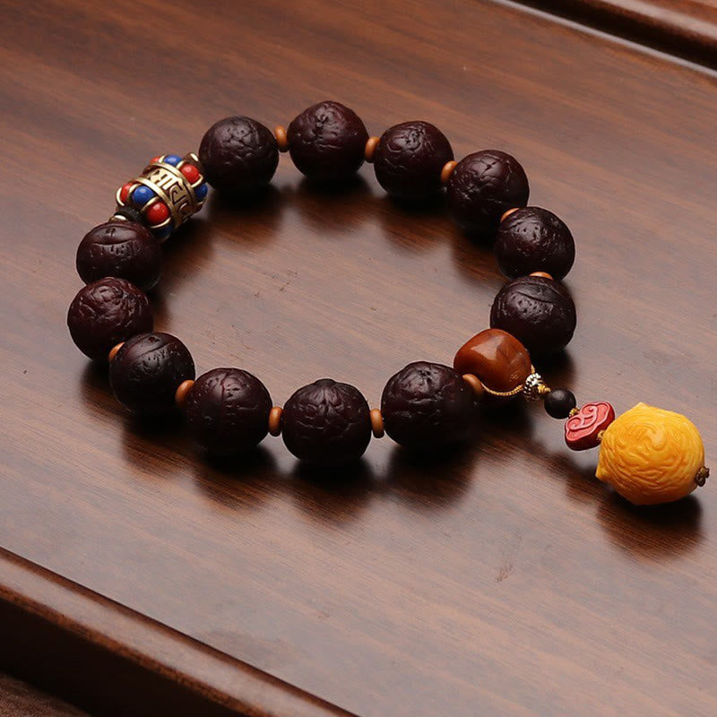 Buddha Stones Tibetan Bodhi Seed Agate Bead Luck Wealth Tassel Charm Wrist Mala - image 18