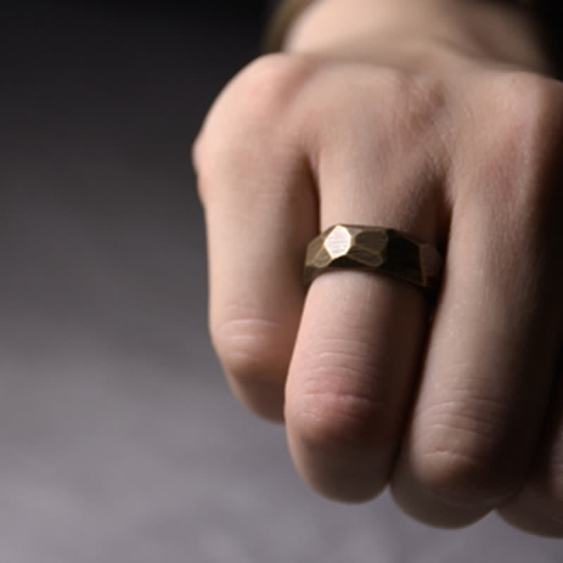 Buddha Stones Tibetan Simple Design Copper Wealth Ring - image 11
