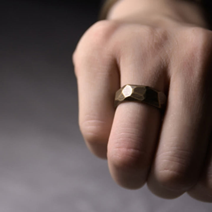 Buddha Stones Tibetan Simple Design Copper Wealth Ring - image 11