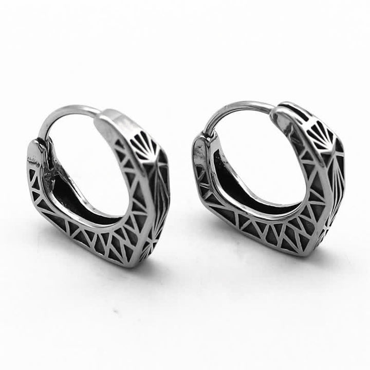 Viking Hoop Titanium Steel Balance Earrings - image 4