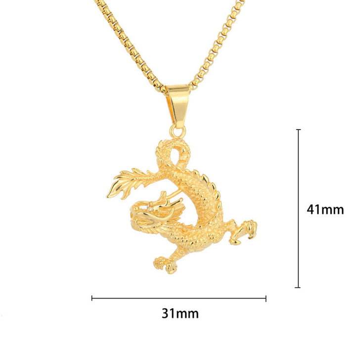 Buddha Stones Dancing Dragon Pattern Luck Necklace Pendant - image 5