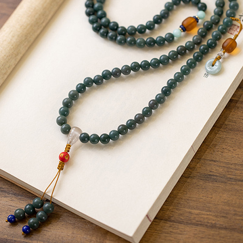 Buddha Stones 108 Beads Bodhi Seed Blessing Meditation Bracelet Mala - image 4
