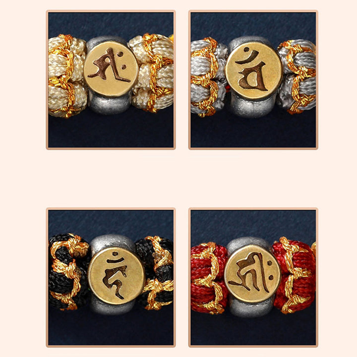 Buddha Stones Chinese Zodiac Natal Buddha Silver Luck Braided String Bracelet - image 11