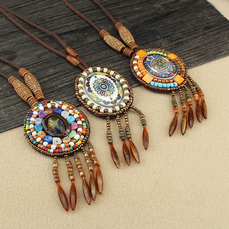 Buddha Stones Mandala Pattern Beads Creativity Necklace Pendant - image 1