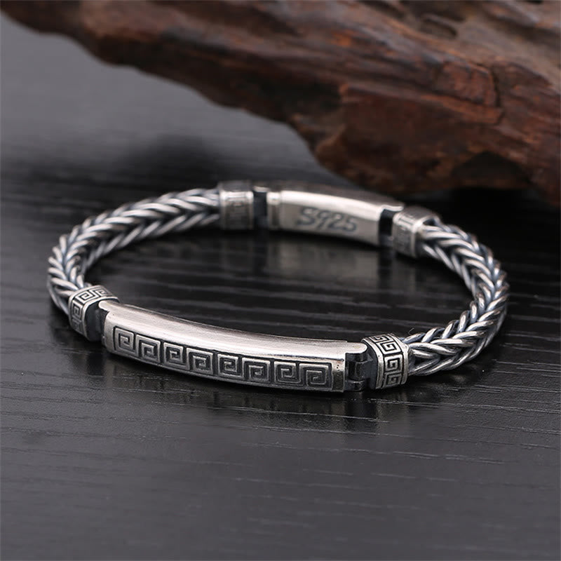 Buddha Stones Swastika Pattern Engraved Luck Bracelet - 22CM - image 0