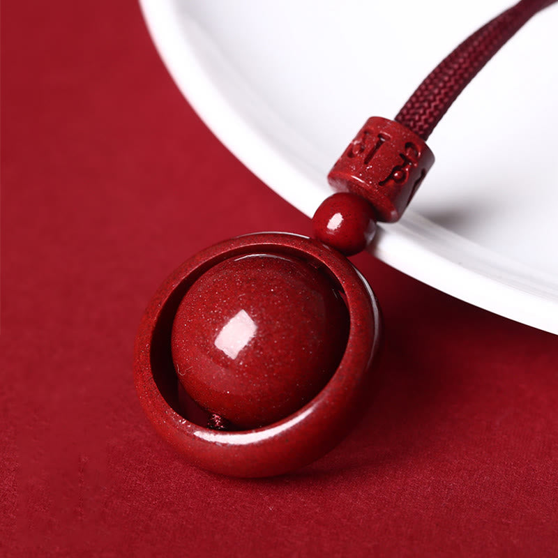 Buddha Stones Cinnabar Om Mani Padme Hum PiXiu Blessing Lucky Bead Necklace Pendant - image 12