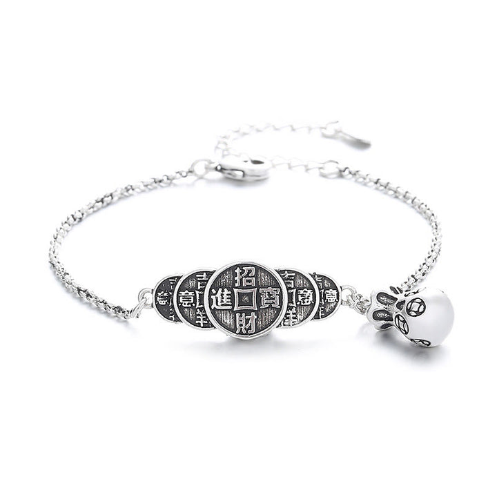 Buddha Stones Copper Coin Money Bag Wealth Bracelet - image 5