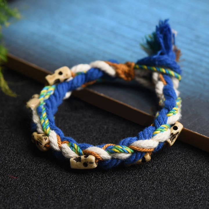 Buddha Stones Tibetan Zakiram Goddess of Wealth Bead Engraved Handmade Luck Bracelet - image 4