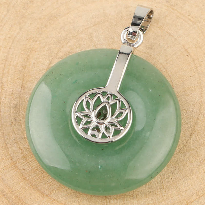 Buddha Stones Various Crystal Amethyst Pink Crystal Lotus Healing Necklace Pendant - image 25
