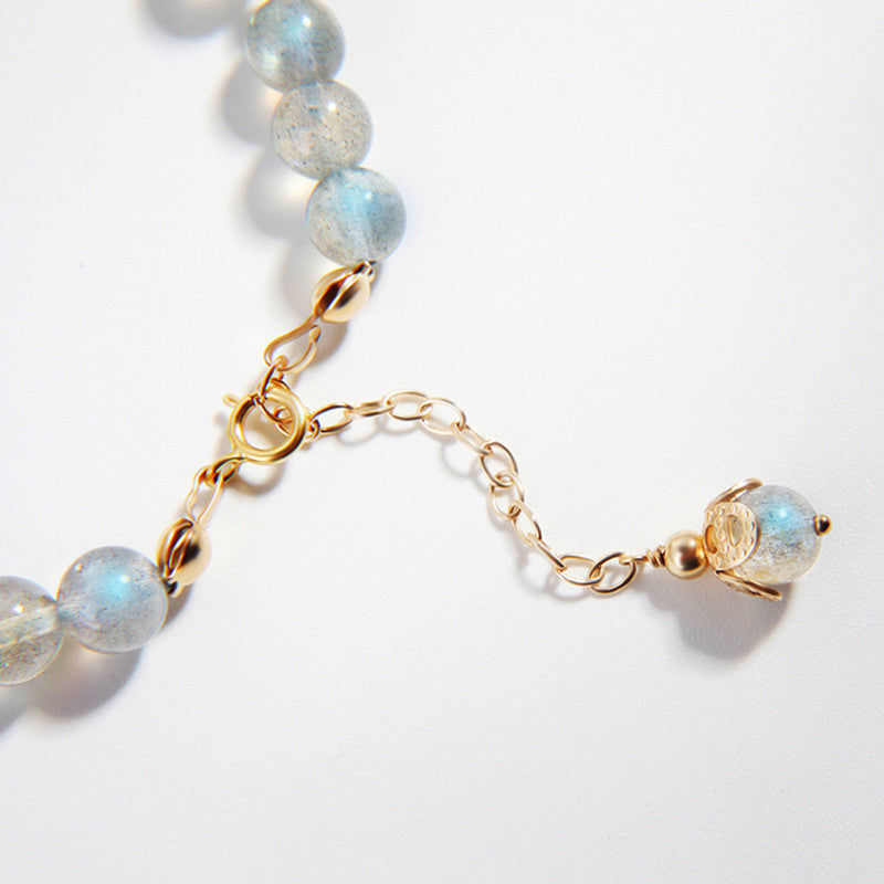 Buddha Stones Moonstone Strawberry Quartz PiXiu Healing Bracelet - image 7