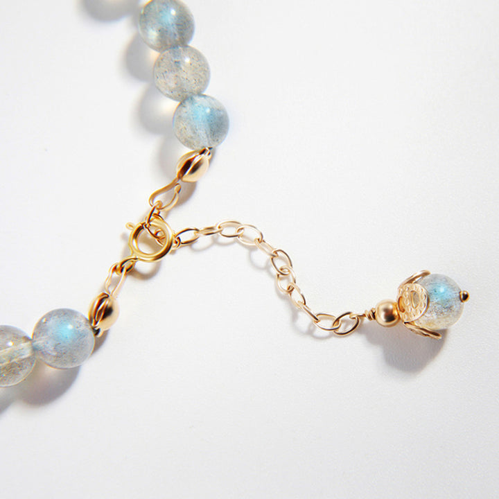Buddha Stones Moonstone Strawberry Quartz PiXiu Healing Bracelet - image 7