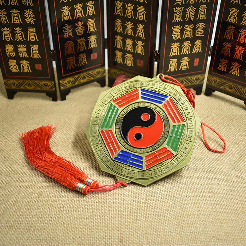 Feng Shui Bagua Map Five-Emperor Coins Chinese Knotting Harmony Energy Map - image 2