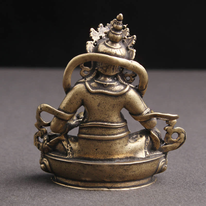 Buddha Stones Yellow Jambhala Bodhisattva Figurine Serenity Copper Statue Decoration - image 2