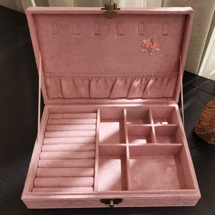 Buddha Stones Flowers Dragonfly Jewelry Box Organizer Single Layer Jewelry Storage Box Flannel Box - image 13