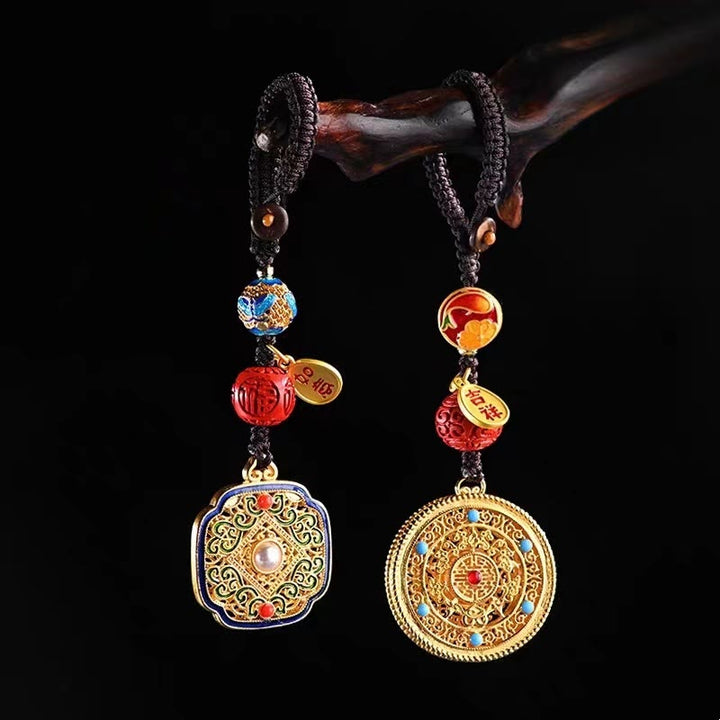 Buddha Stones Fu Character Blessing Ruyi Charm Key Chain - image 0