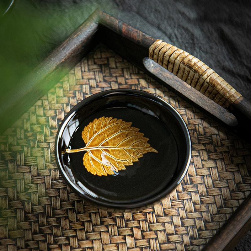 Buddha Stones Gold Maple Leaf Chinese Jianzhan Ceramic Teacup Tenmoku Kung Fu Tea Cup Bowl - image 8