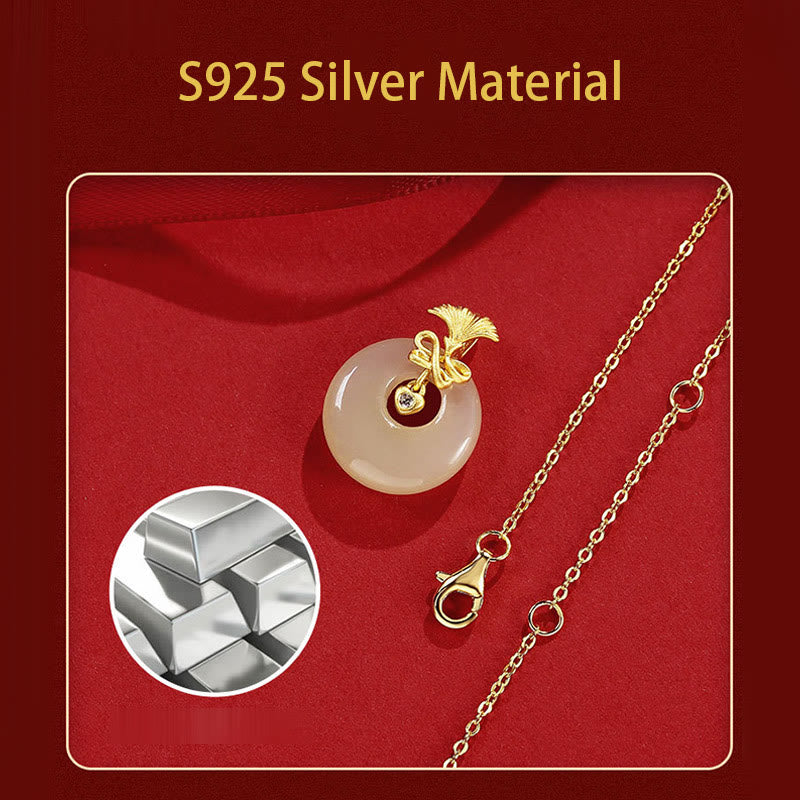 Buddha Stones 925 Sterling Silver Natural Hetian Jade Carnation Flower Prosperity Necklace Pendant - image 7