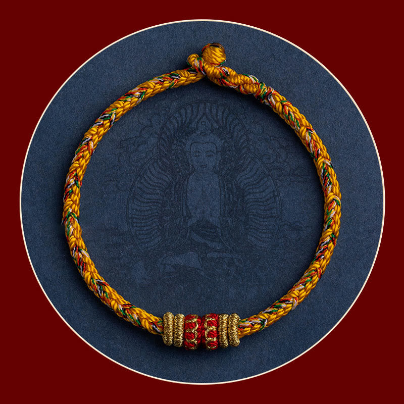 Buddha Stones Tibet Handmade Chinese Zodiac Natal Buddha Luck Strength Braided String Bracelet - image 24
