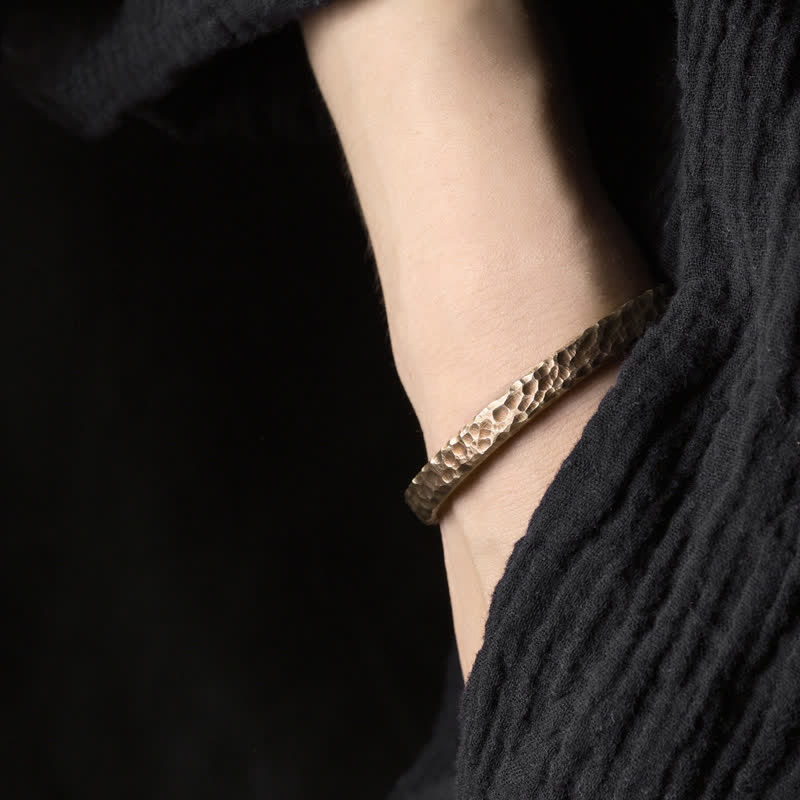 Buddha Stones Simple Design Copper Wealth Cuff Bracelet - image 1