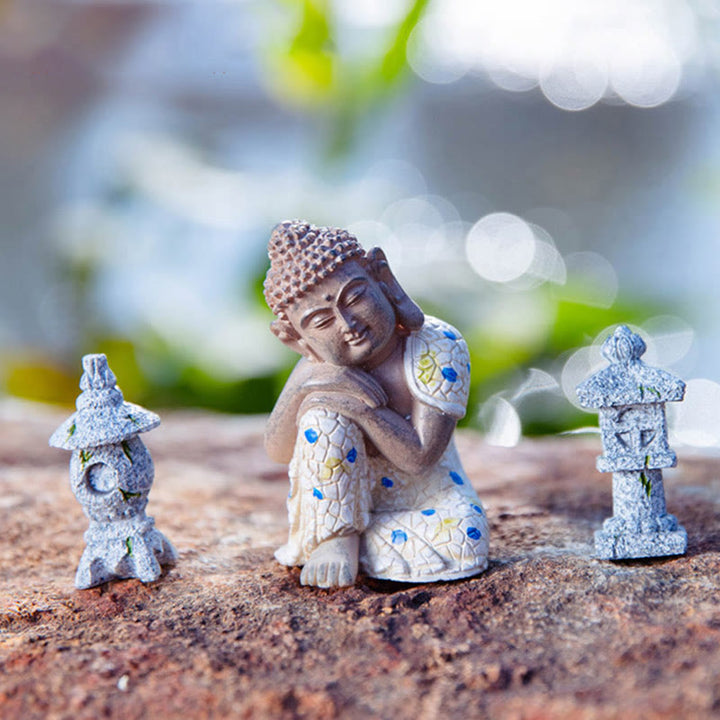 Meditating Zen Buddha Serenity Resin Statue Figurine Home Decoration - image 2