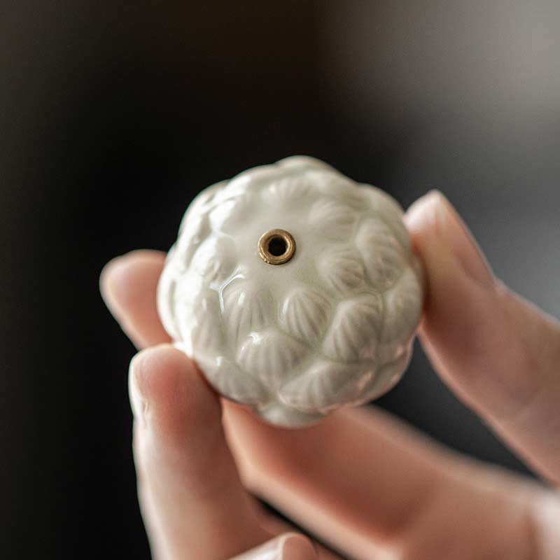 Buddha Stones Mini Lotus Flower Meditation Ceramic Stick Small Incense Burner Decoration - image 2