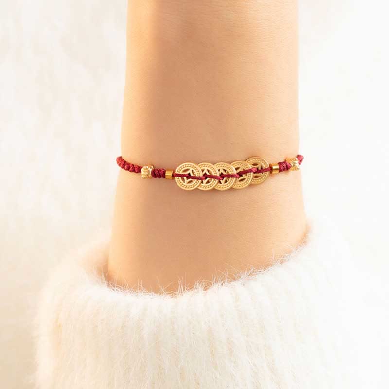 Buddha Stones Copper Coin Fortune Tree Luck Strength Braided Bracelet - image 5
