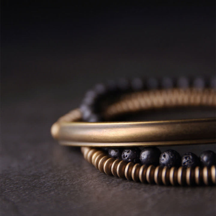 Buddha Stones Vintage Lava Rock Copper Support Bracelet - image 10