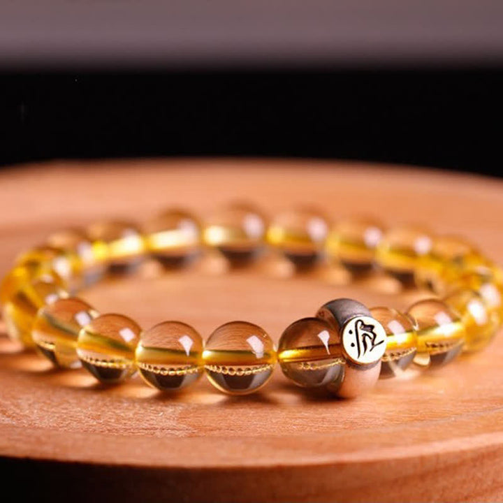 Buddha Stones 925 Sterling Silver Chinese Zodiac Natal Buddha Citrine Protection Bracelet - image 10