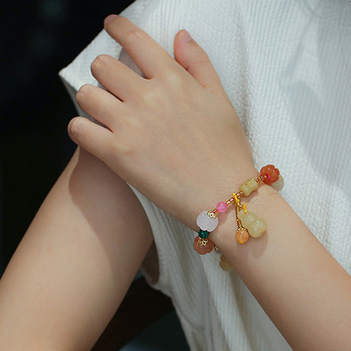 Buddha Stones Natural Golden Silk Jade Crystals Gourd Pixiu Pumpkin Beads Wealth Charm Bracelet - image 7