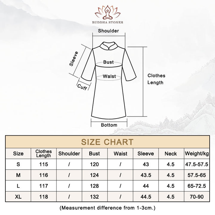 Buddha Stones 100% Mulberry Silk 6 Momme Dress Vintage Flower Butterfly Embroidery Qipao Dress Women's Cheongsam Dress - Black - Size Chart - image 19