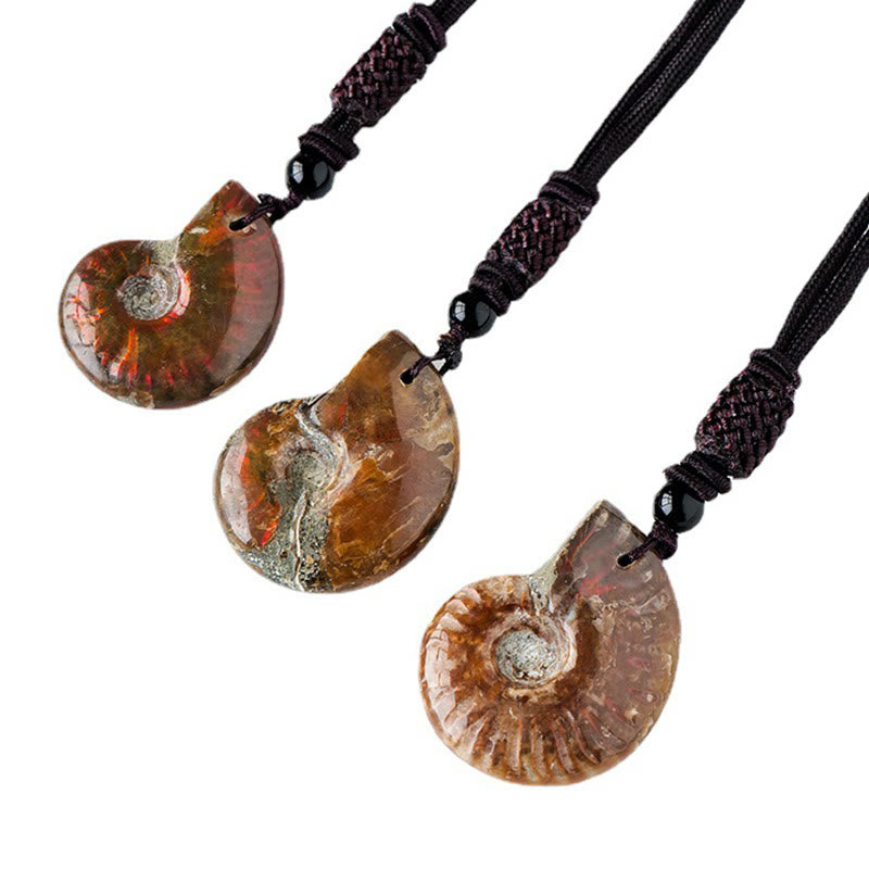 Buddha Stones Natural Ammonite Fossil Snail Pattern Meditation Healing Necklace Pendant - image 6