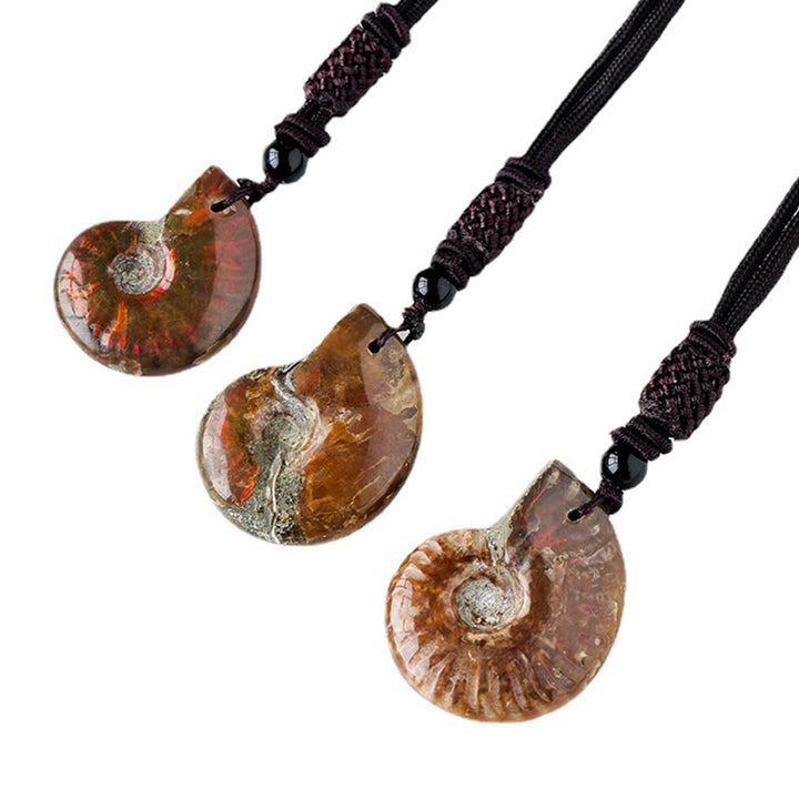 Buddha Stones Natural Ammonite Fossil Snail Pattern Meditation Healing Necklace Pendant - image 6