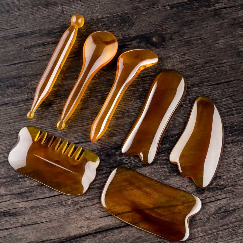 Resin Gua Sha Facial Whole Body Massage Comb Tool Set - image 7