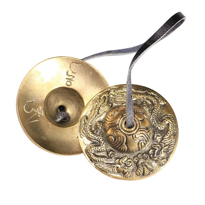 Buddha Stones Tibetan Tingsha Bell Six True Words Dragon Copper Balance Decoration With Bag - image 14