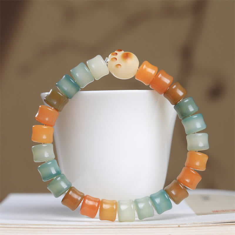 Buddha Stones Colorful Bodhi Seed Cat Paw Wisdom Bracelet - Bodhi Seed(Auspiciousness♥Luck) - image 0
