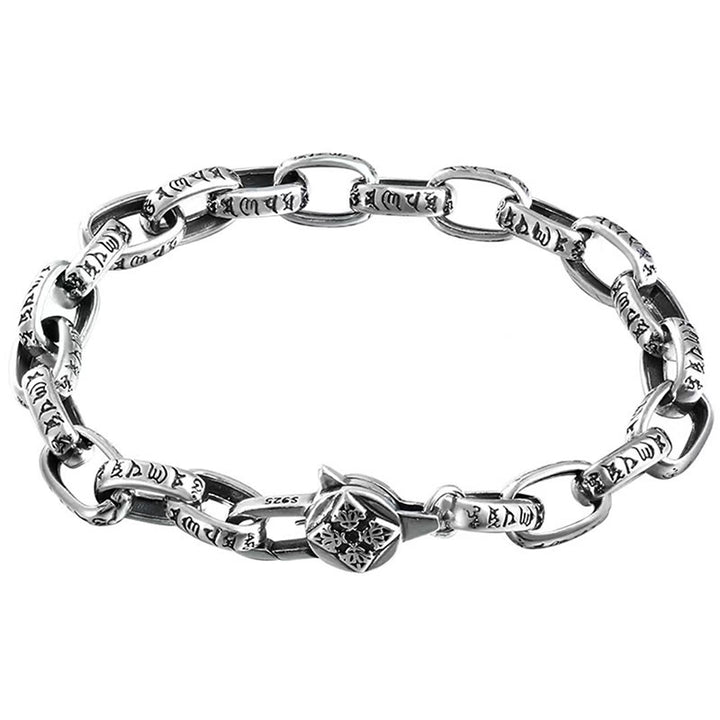 Buddha Stones Om Mani Padme Hum Double Dorje Copper Engraved Wisdom Bracelet - image 7