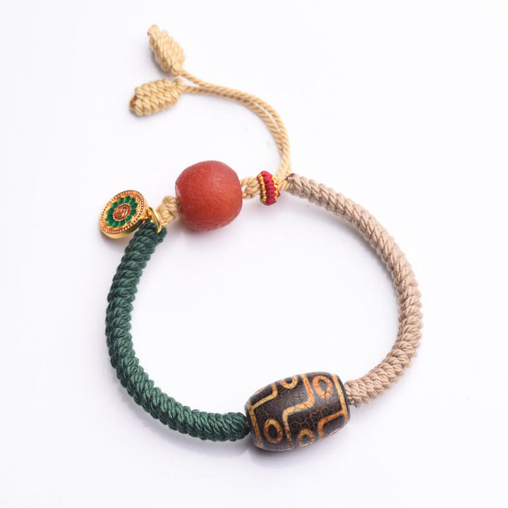 Buddha Stones Handmade Tibetan Nine-Eye Dzi Bead Wealth Rope Bracelet - image 8