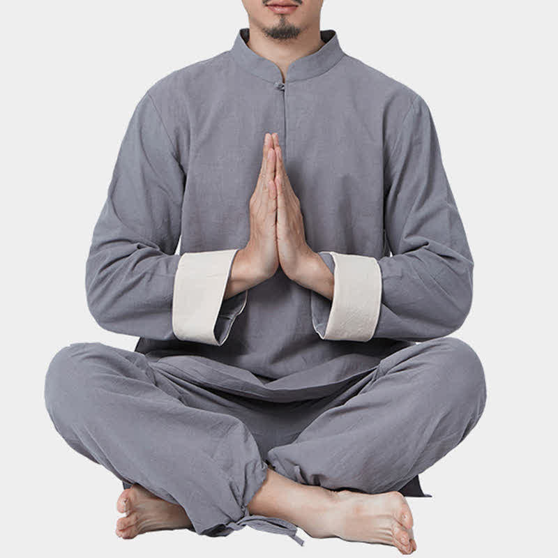 Buddha Stones Spiritual Zen Meditation Yoga Prayer Practice Cotton Linen Clothing Men's Set - image 16