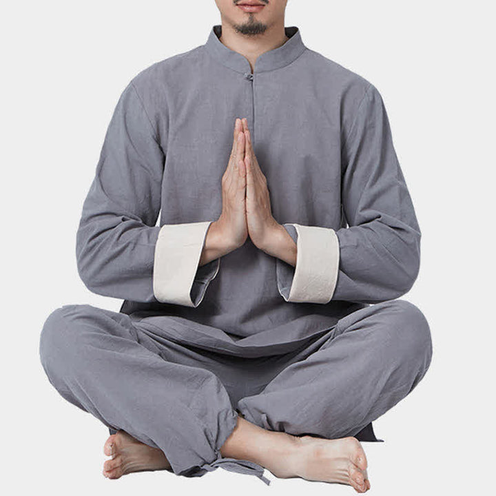Buddha Stones Spiritual Zen Meditation Yoga Prayer Practice Cotton Linen Clothing Men's Set - image 16