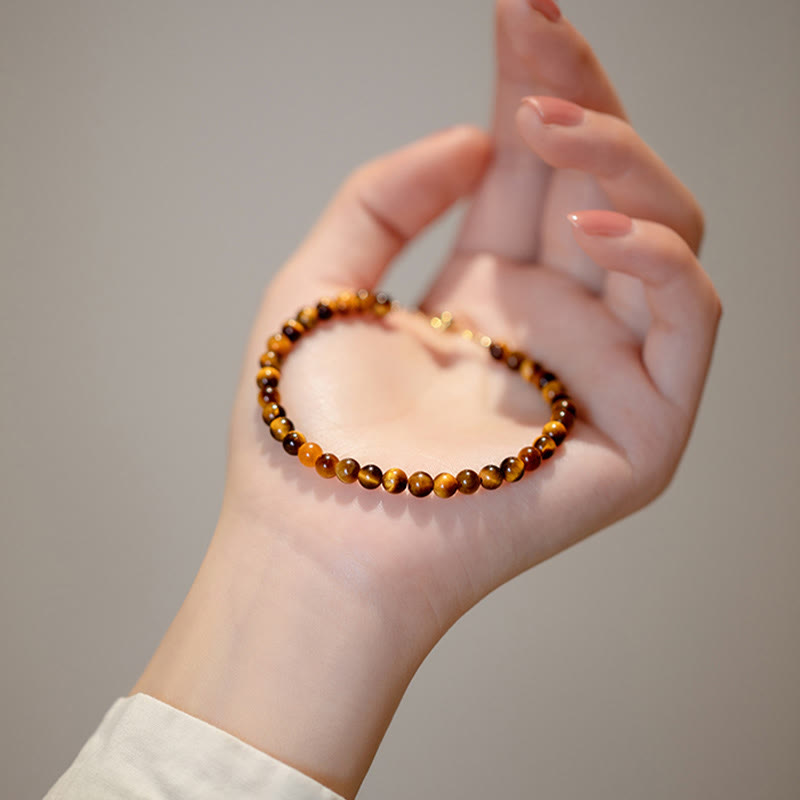 Buddha Stones 14K Gold Plated Natural Tiger Eye Stone Courage Protection Bracelet - image 8