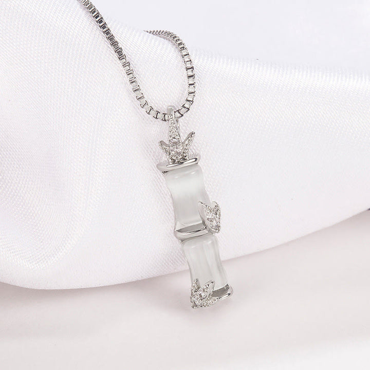 Buddha Stones Chalcedony Bamboo Pattern Harmony Necklace Pendant - image 10