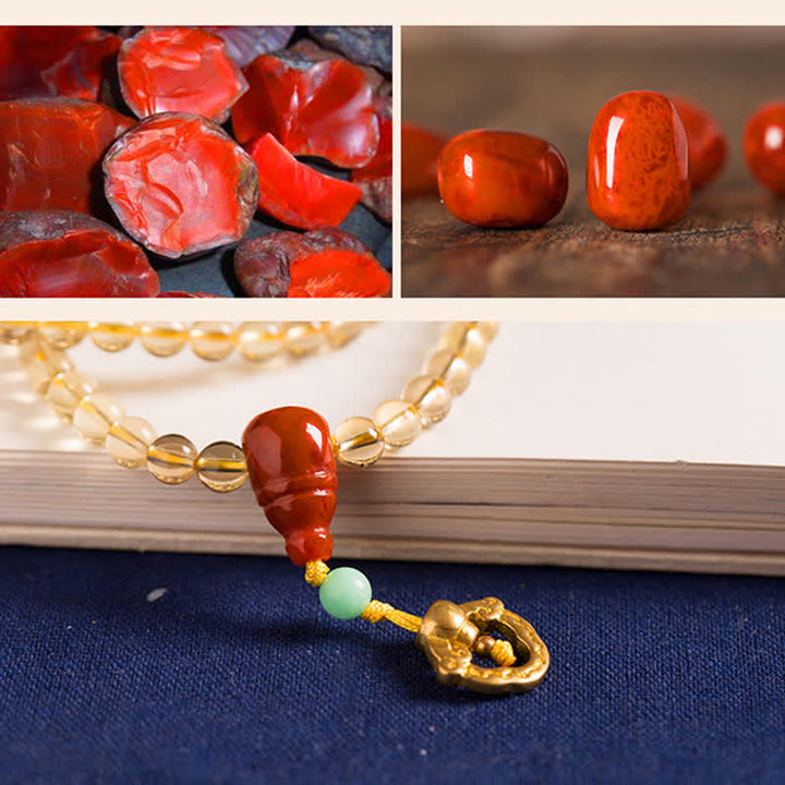 925 Sterling Silver 108 Mala Beads Natural Citrine Red Agate Amber Pleasure Charm Bracelet - image 13