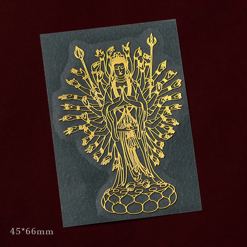 12 Chinese Zodiac Blessing Wealth Fortune Phone Sticker - Rat-Thousand-armed Avalokitesvara - Small - image 1