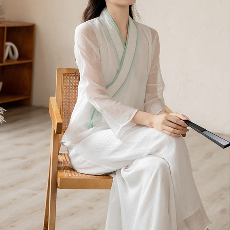 Buddha Stones Retro Prayer Zen Spiritual Meditation Practice Chiffon Clothing Women's Set - image 1