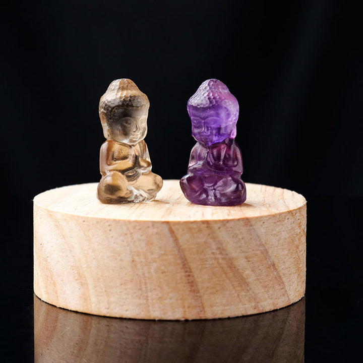 Buddha Stones Various Crystal Amethyst Pink Crystal White Crystal Citrine Buddha Carved Spiritual Healing Necklace Pendant Decoration - image 3