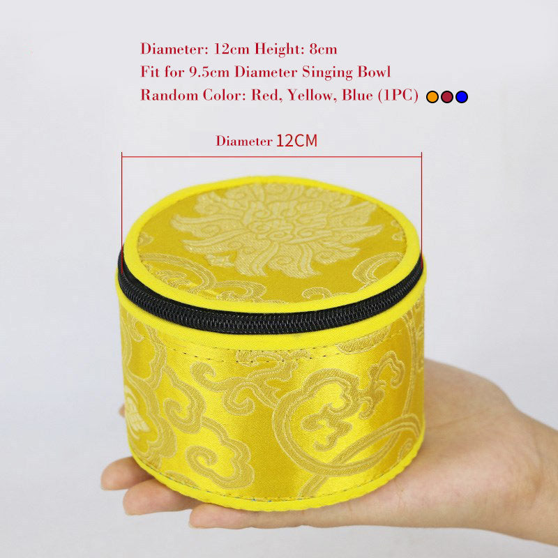 Buddha Stones Tibetan Singing Bowl Storage Bag with Zipper Closure Decoration - 12cm(Random Color) - image 8