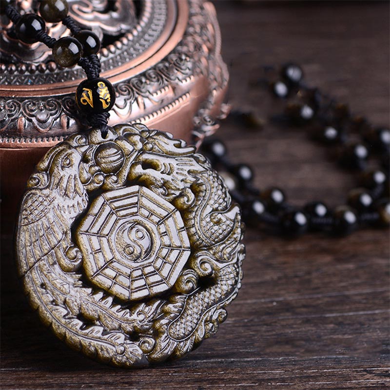 Buddha Stones Golden Obsidian Healing Energy Necklace Pendant - image 2